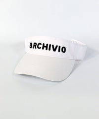 ベーシックロゴ刺繍サンバイザー(ホワイト×ブラック)
