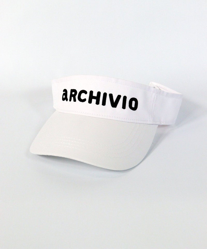 ベーシックロゴ刺繍サンバイザー(ホワイト×ブラック)