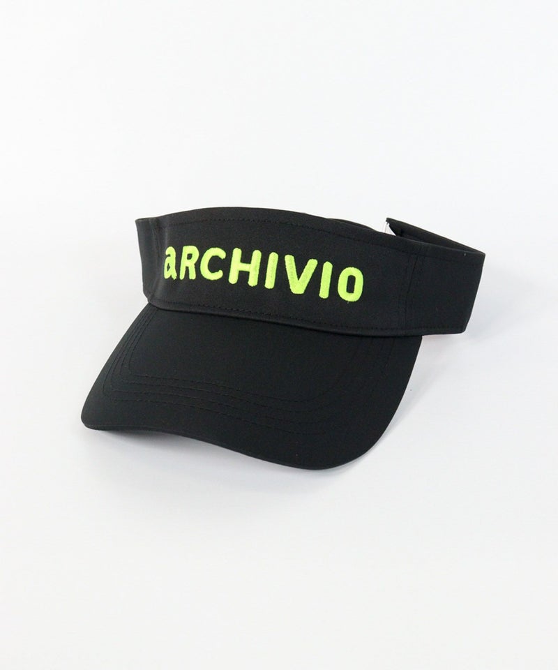 ベーシックロゴ刺繍サンバイザー(ブラック×イエロー)