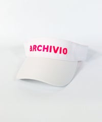 ベーシックロゴ刺繍サンバイザー(ホワイト×ピンク)