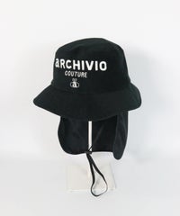 サンシェード付ロゴ刺繍ハット（ブラック）