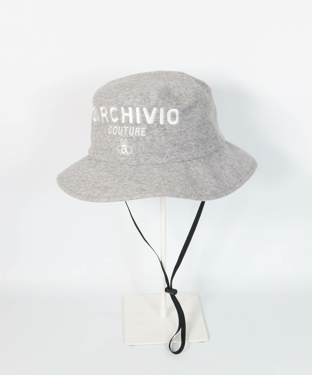 サンシェード付ロゴ刺繍ハット（ライトグレー）