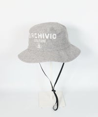 サンシェード付ロゴ刺繍ハット（ライトグレー）