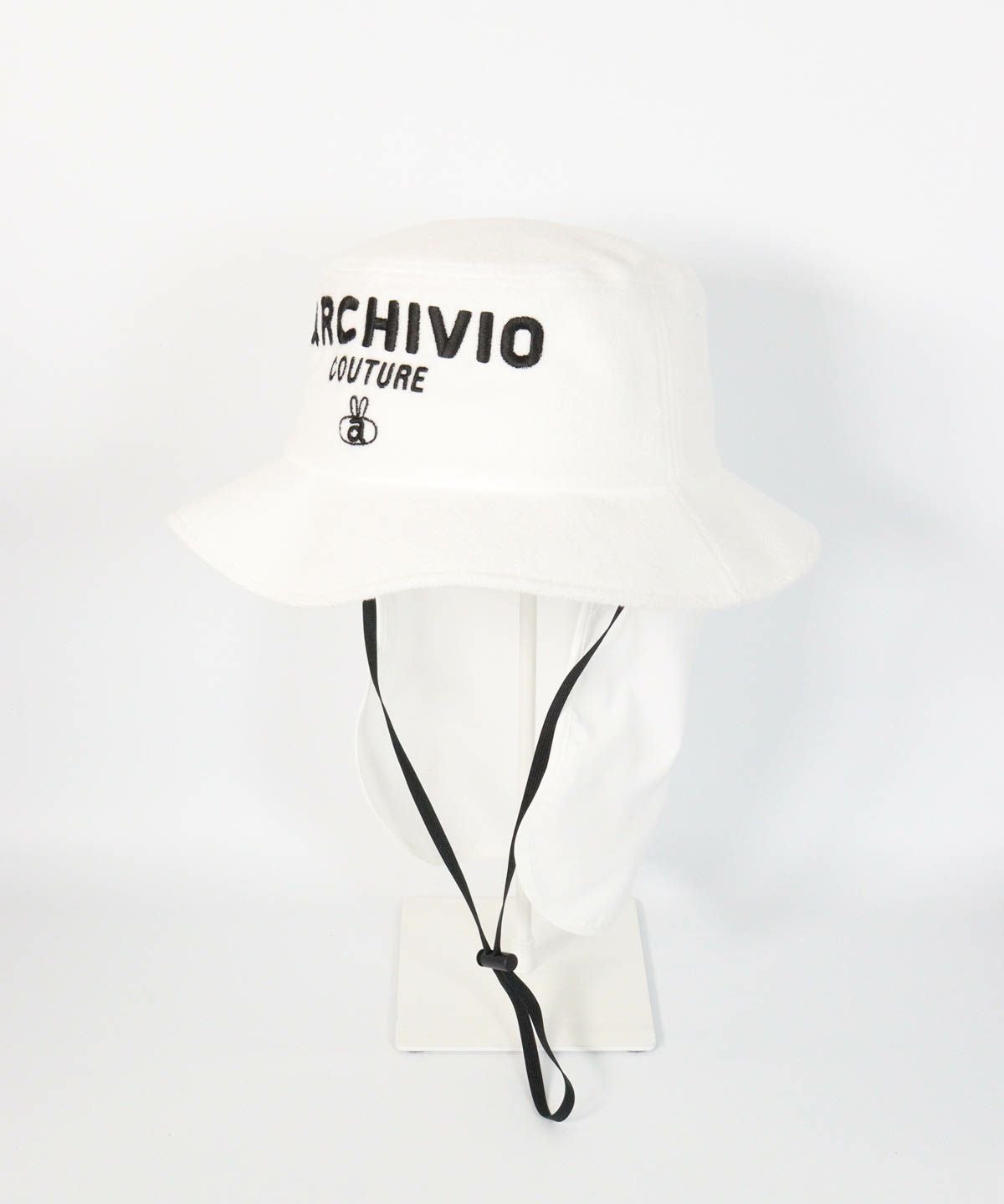 サンシェード付ロゴ刺繍ハット（ホワイト）