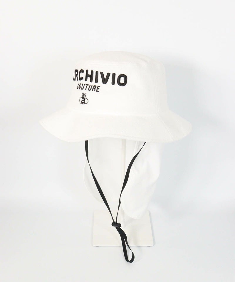 サンシェード付ロゴ刺繍ハット（ホワイト）