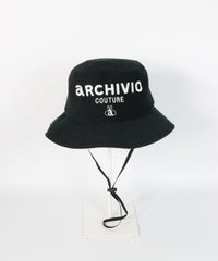 サンシェード付ロゴ刺繍ハット（ブラック）