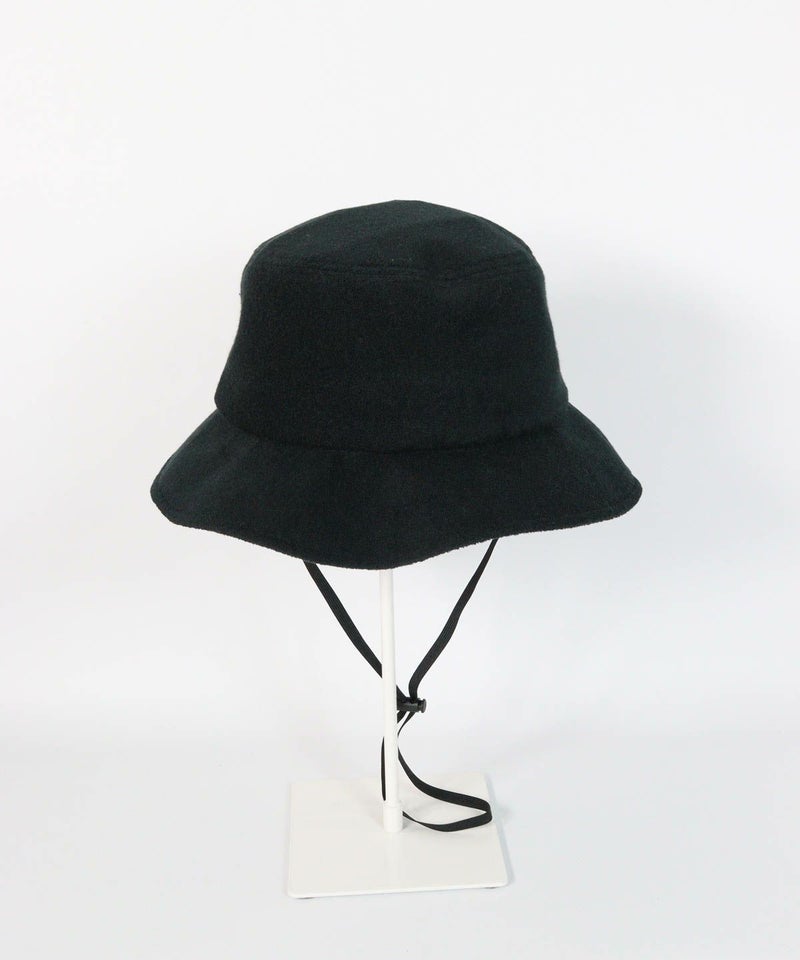 サンシェード付ロゴ刺繍ハット後（ブラック）
