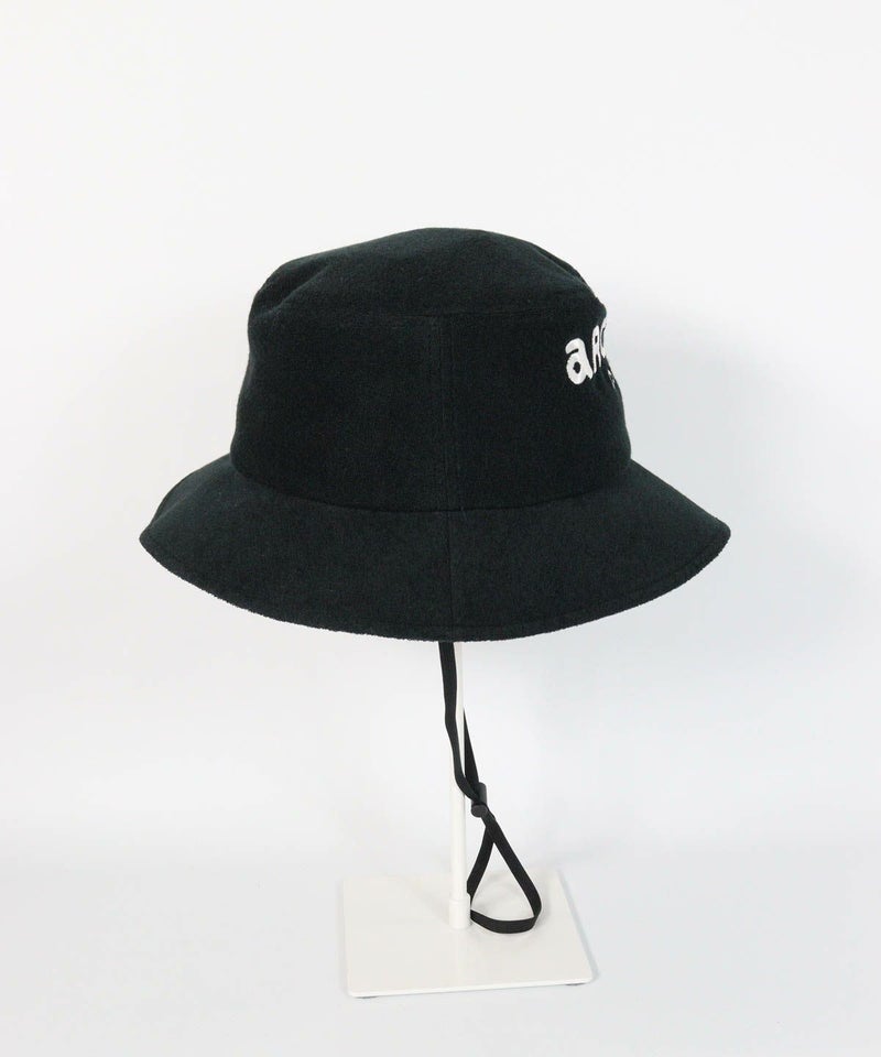 サンシェード付ロゴ刺繍ハット横（ブラック）