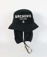 サンシェード付ロゴ刺繍ハット（ブラック）