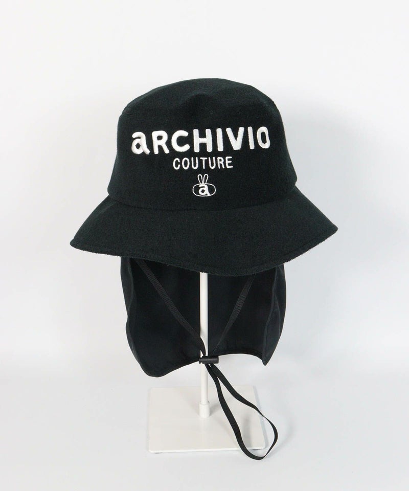 サンシェード付ロゴ刺繍ハット（ブラック）