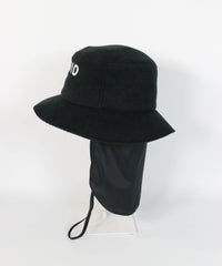 サンシェード付ロゴ刺繍ハット（ブラック）