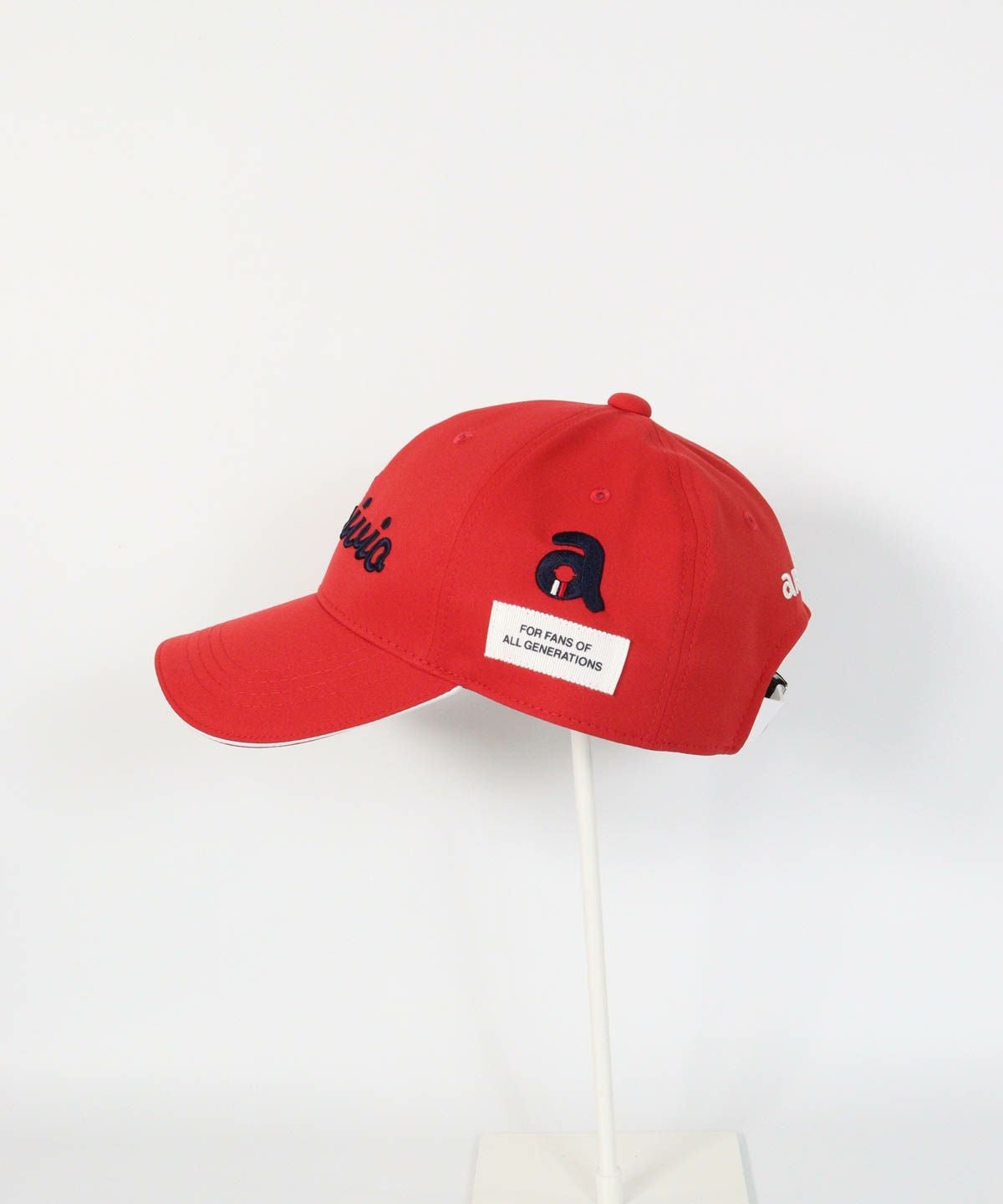ロゴ刺繍撥水キャップ横（レッド）