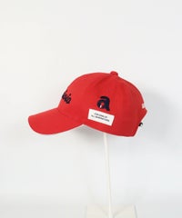 ロゴ刺繍撥水キャップ横（レッド）