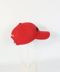 ロゴ刺繍撥水キャップ横（レッド）