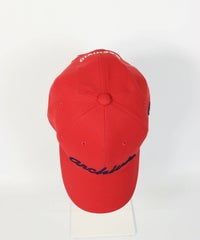 ロゴ刺繍撥水キャップ上部（レッド）