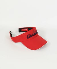 ロゴ刺繍サンバイザー（レッド）