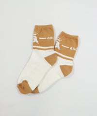 配色ロゴソックス(キャメル)