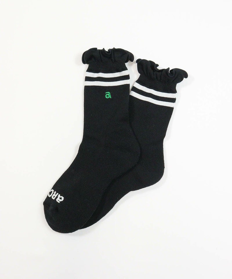 ラインフリルショートソックス(ブラック)