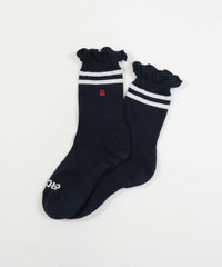 ラインフリルショートソックス(ネイビー)