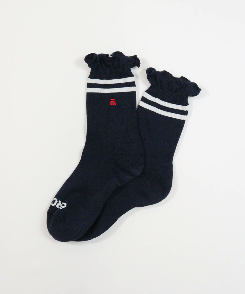 ラインフリルショートソックス(ネイビー)