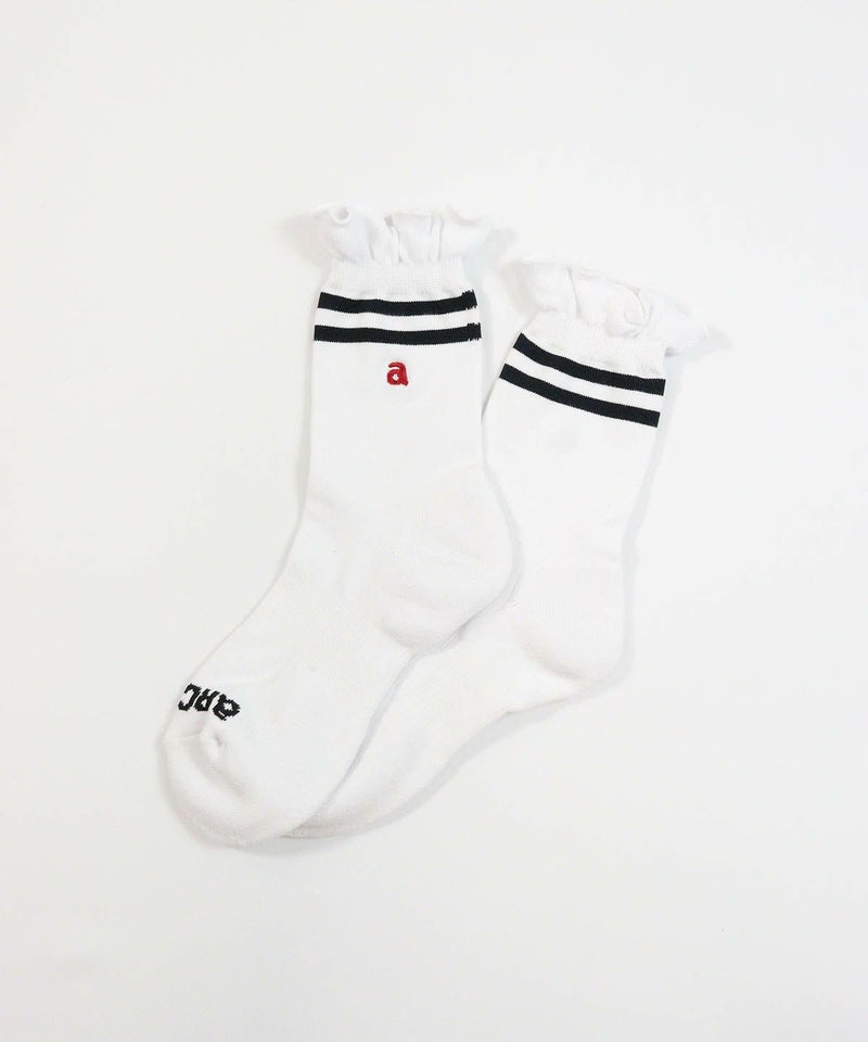 ラインフリルショートソックス(ホワイト×ブラック)