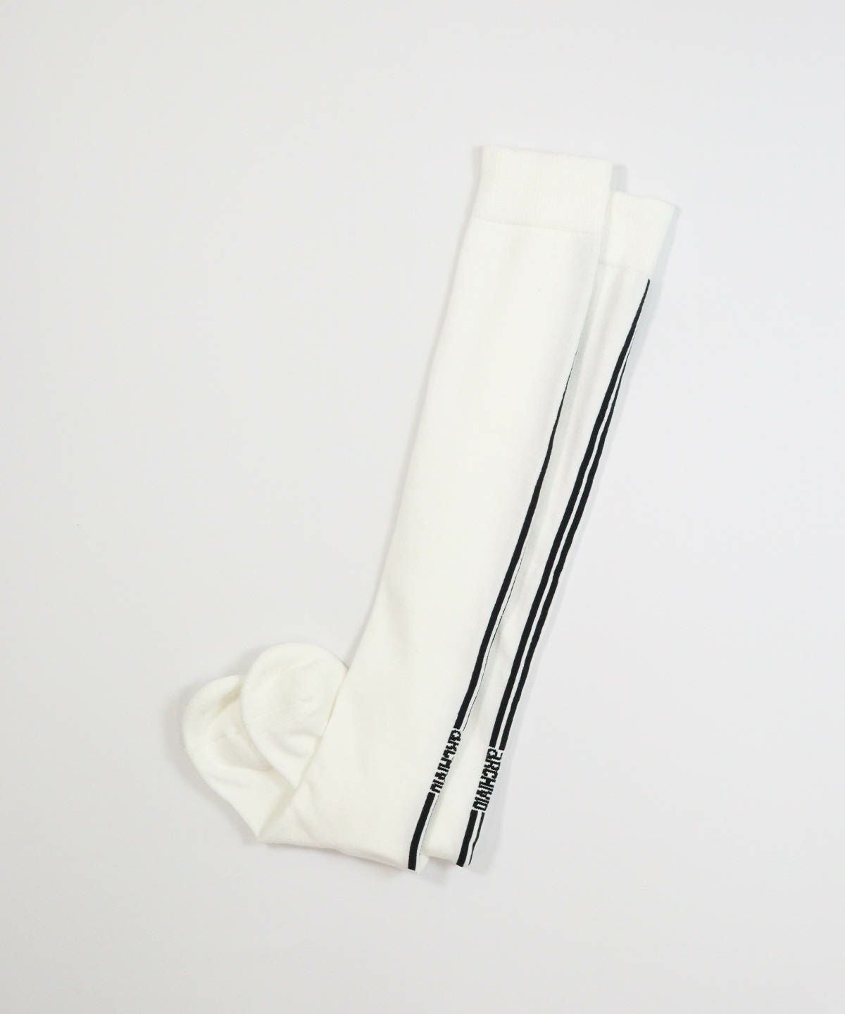 バックラインハイソックス（ホワイト×ブラック）