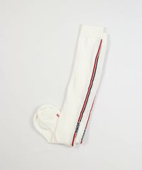 バックラインハイソックス（ホワイト×レッド）