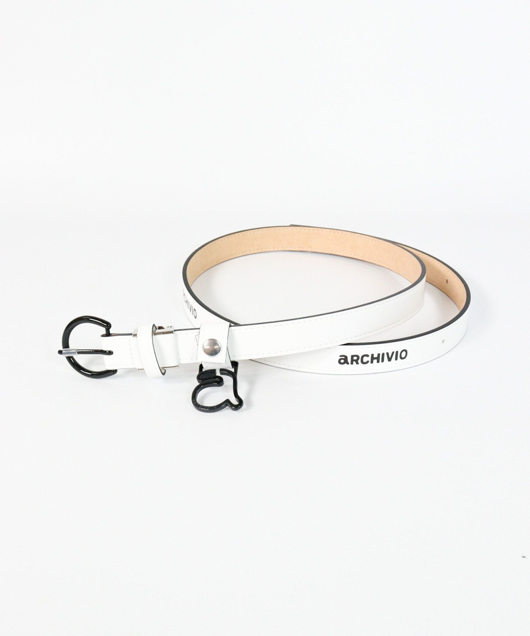 ロゴプリントエナメルベルト(ホワイト)