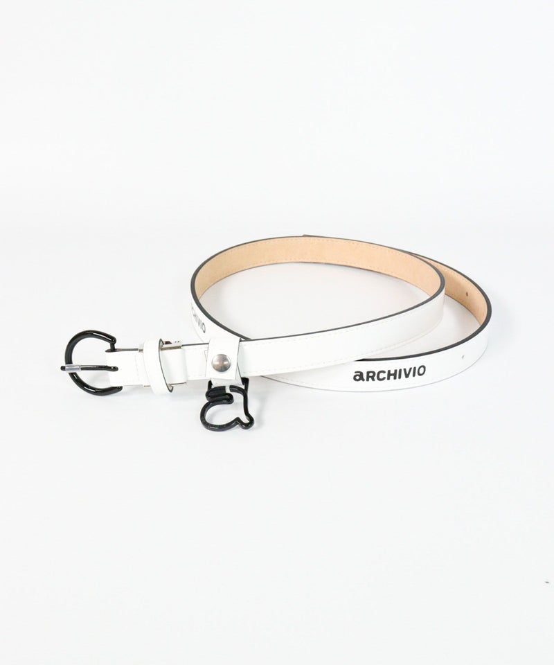 ロゴプリントエナメルベルト(ホワイト)