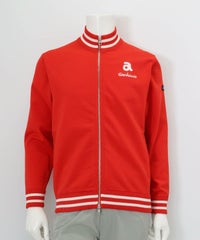 【メンズ】バック刺繍ニットブルゾン（レッド）