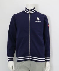 【メンズ】バック刺繍ニットブルゾン（ネイビー）