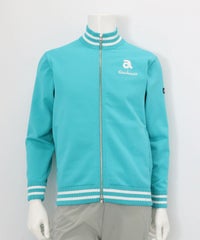 【メンズ】バック刺繍ニットブルゾン（ライトブルー）