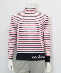 【メンズ】ボーダーモックネックプルオーバー（マルチ）