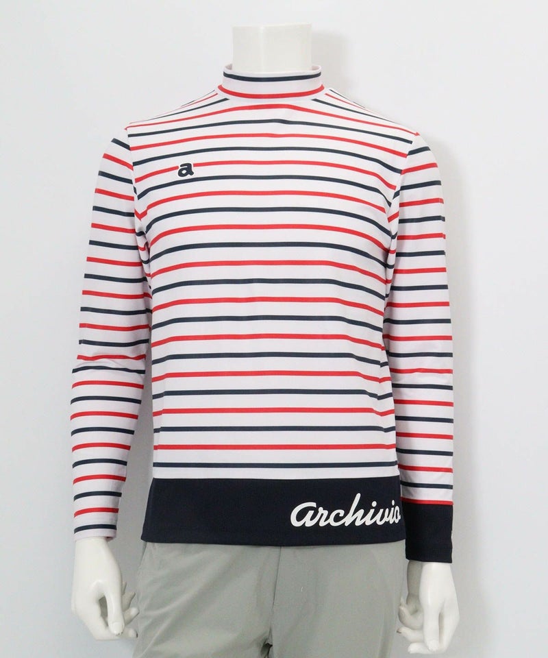 【メンズ】ボーダーモックネックプルオーバー（マルチ）