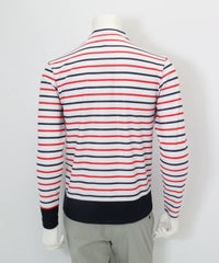 【メンズ】ボーダーモックネックプルオーバー後（マルチ）