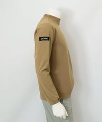 【メンズ】袖切替UV冷感モックネックプルオーバー(ベージュ)横