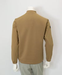 【メンズ】袖切替UV冷感モックネックプルオーバー(ベージュ)後ろ