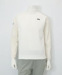 【メンズ】袖切替UV冷感モックネックプルオーバー(ホワイト)前