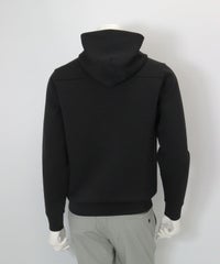 【メンズ】ニットロゴフードパーカー(ブラック)後ろ