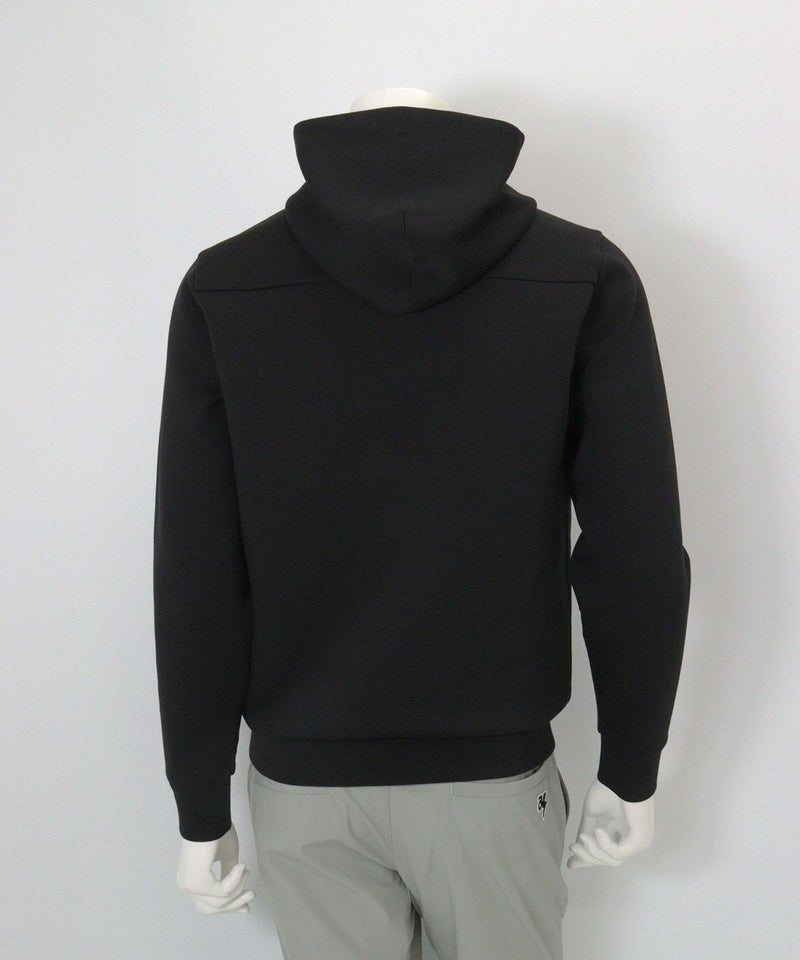 【メンズ】ニットロゴフードパーカー(ブラック)後ろ