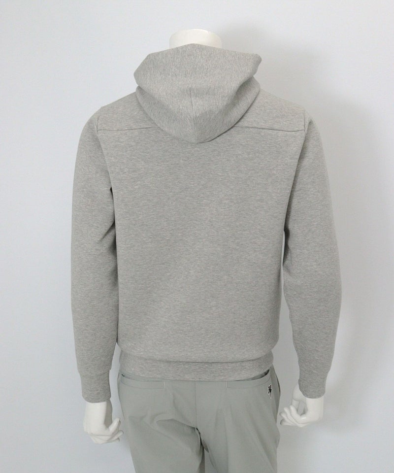 【メンズ】ニットロゴフードパーカー(ライトグレー)後ろ