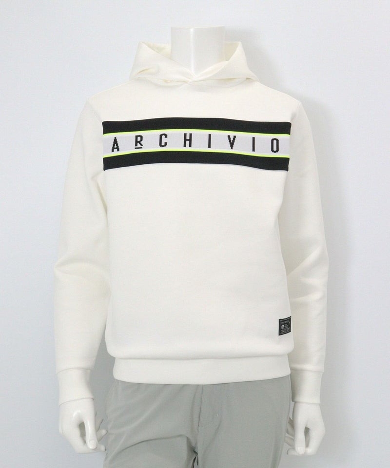 【メンズ】ニットロゴフードパーカー(ホワイト)前