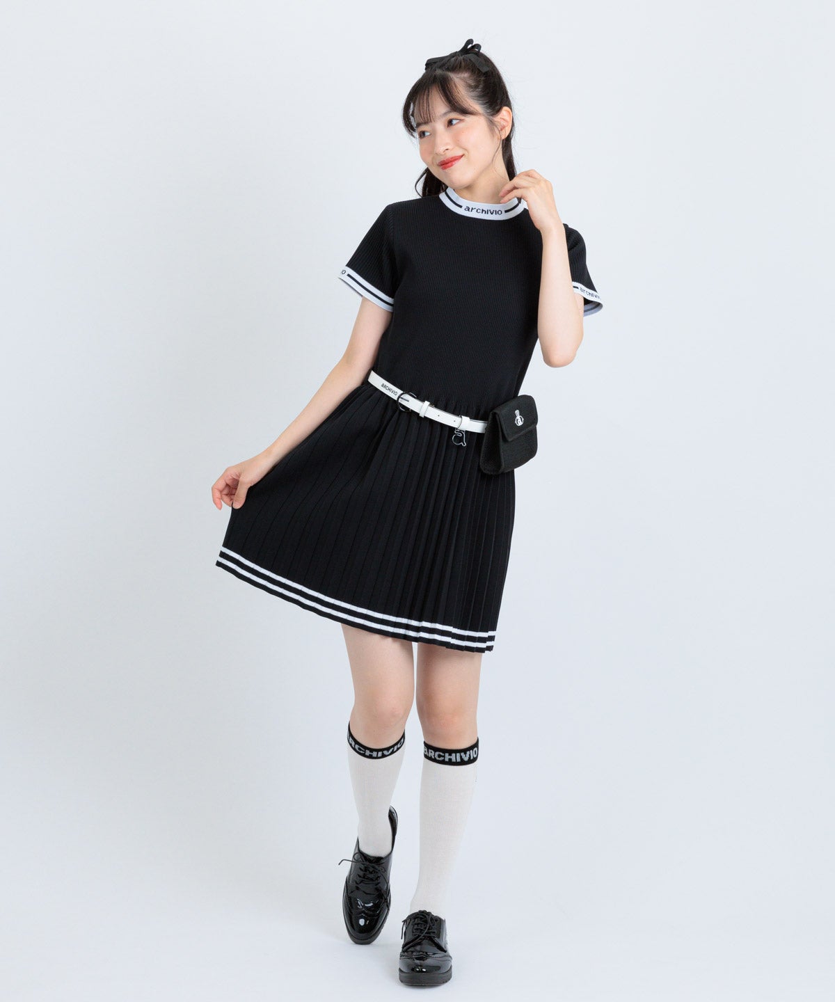 リブプリーツ切替ワンピース|アルチビオ - ゴルフウェアや婦人服通販