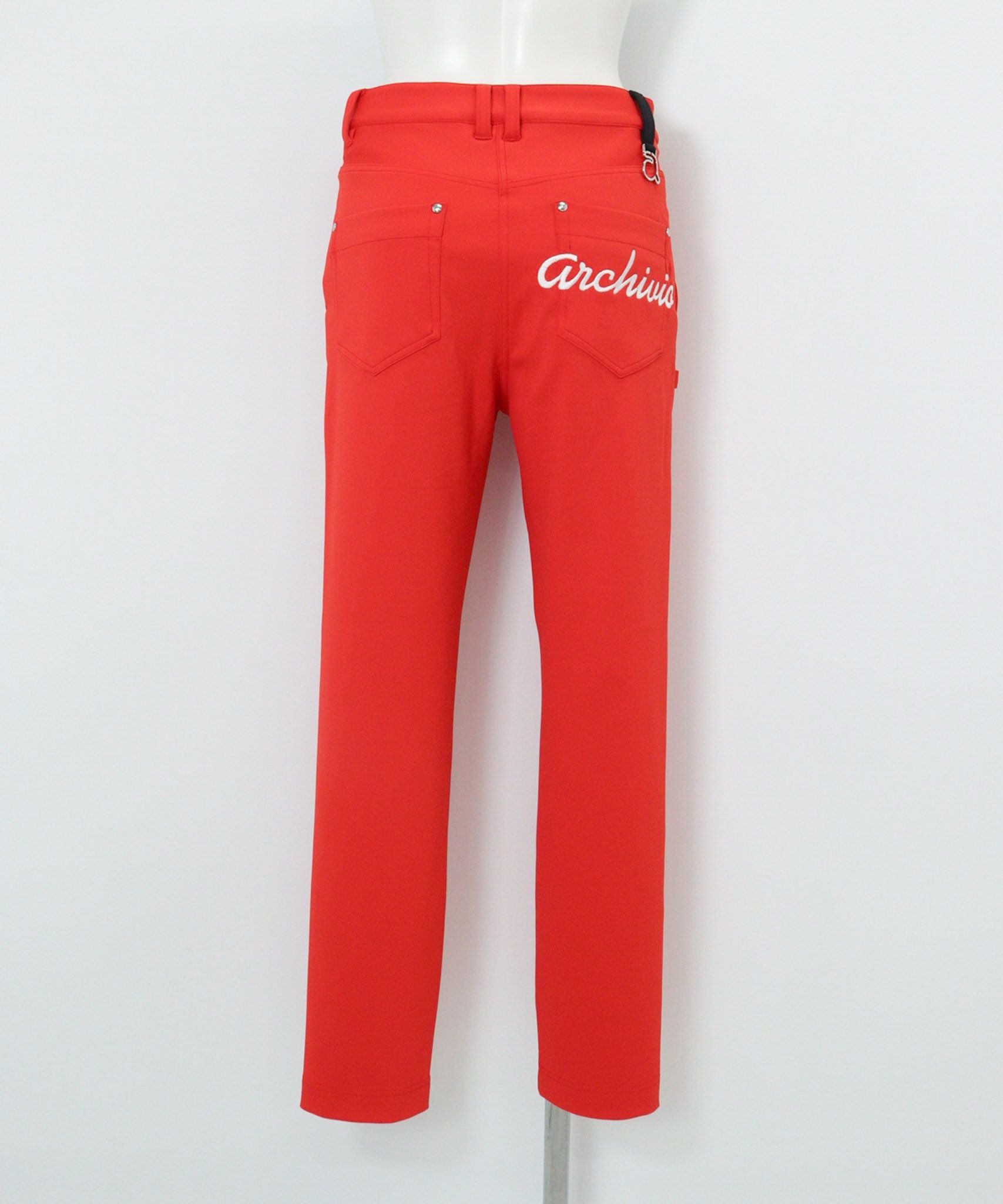 UV速乾ストレッチポンチパンツ(レッド)後ろ