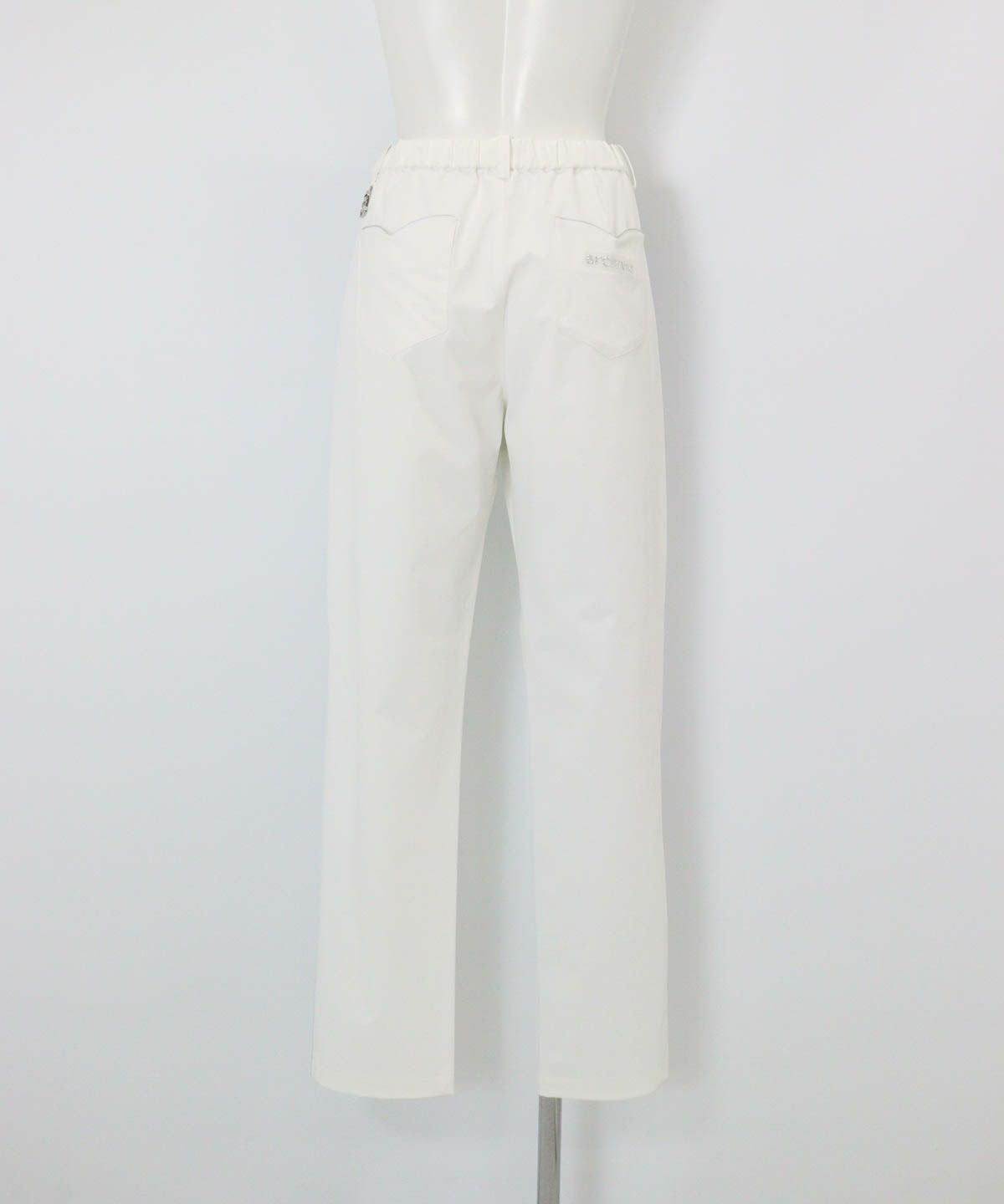 UV冷感スカラップポケットパンツ後（ホワイト）