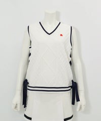 サイドリボンケーブルニットベスト