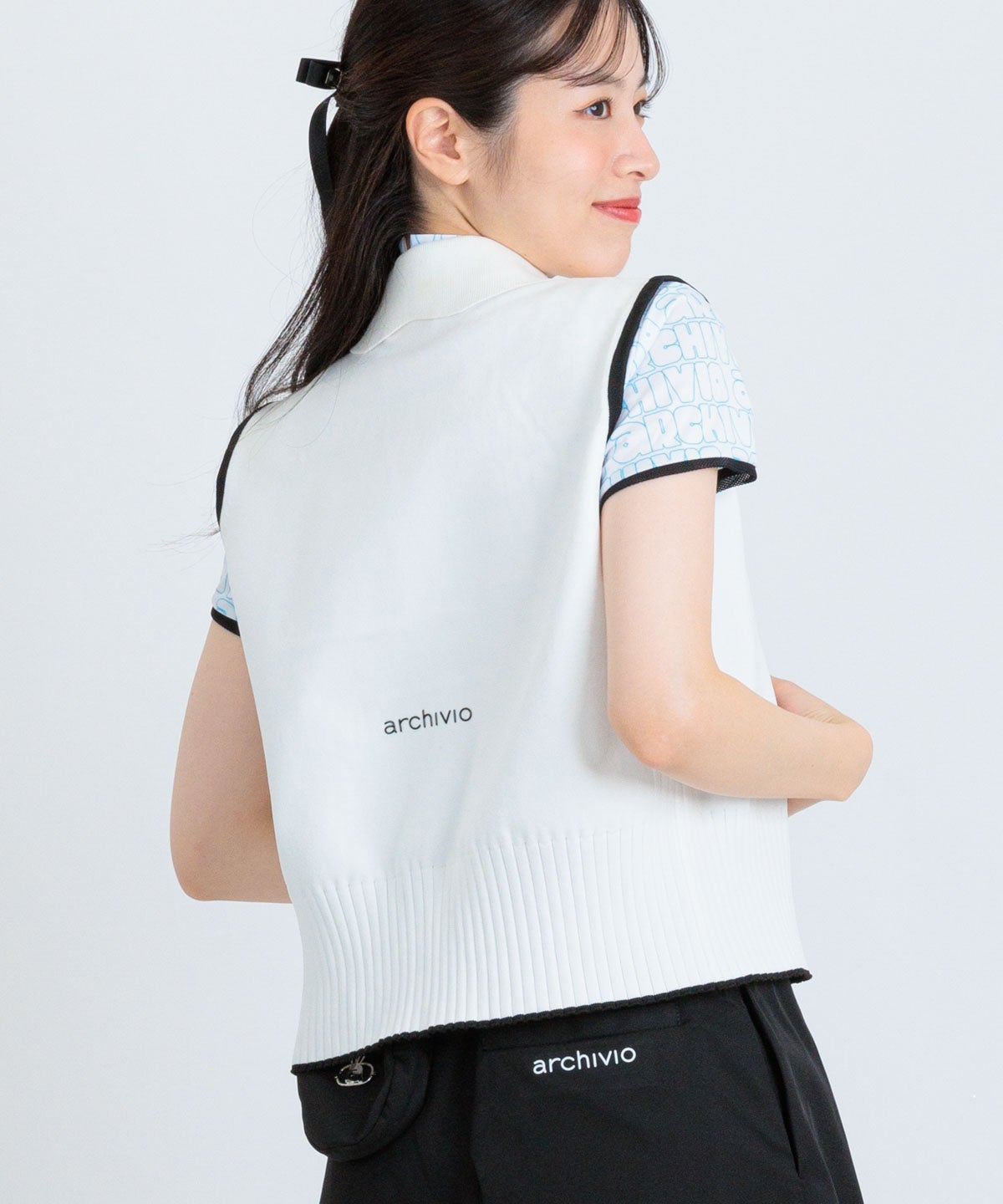 襟付きニットジップベスト|アルチビオ - ゴルフウェアや婦人服通販