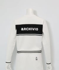 前後2WAYニットプルオーバー(ホワイト×ブラック)後ろ