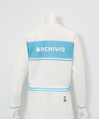 前後2WAYニットプルオーバー(ホワイト×ブルー)後ろ