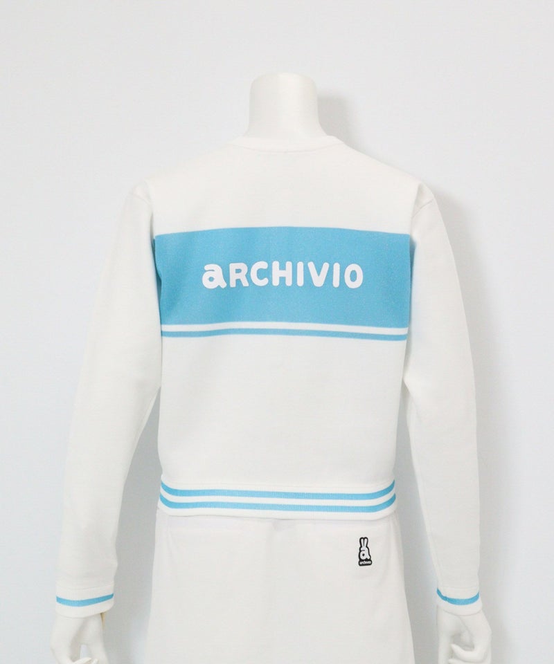 前後2WAYニットプルオーバー(ホワイト×ブルー)後ろ